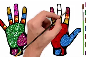 儿童简笔画，彩虹小手画画视频封面