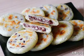 红豆饼最简单做法，不发面不醒面，外酥里糯又香甜，出锅抢着吃图片