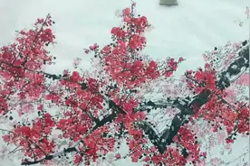 仗剑纵马冰河断，醉写山梅傲雪红图片
