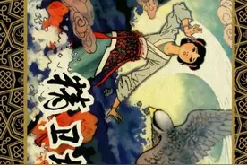 精卫填海：线描连环画图片
