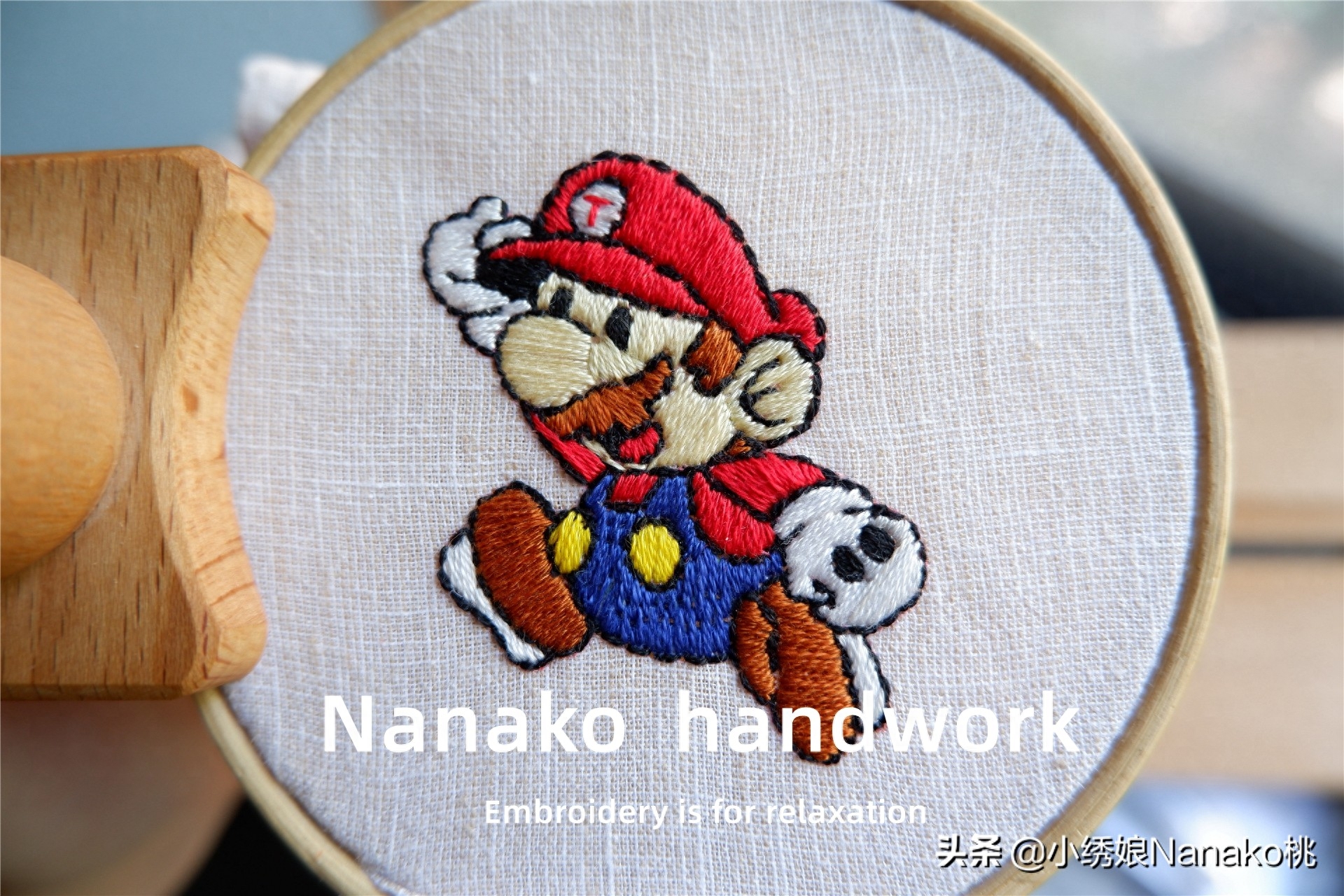 超级马里奥卡通刺绣教程,吃蘑菇踩乌龟的大叔英雄来啦