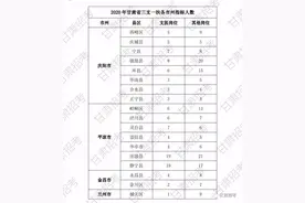 天水85人！2020年甘肃省三支一扶各市州指标人数公布图片