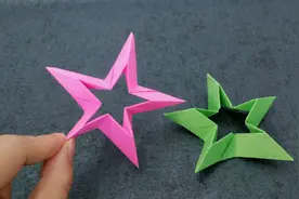 可以许愿的立体星星折纸，简单几下就完成了，关键漂亮女孩很喜欢