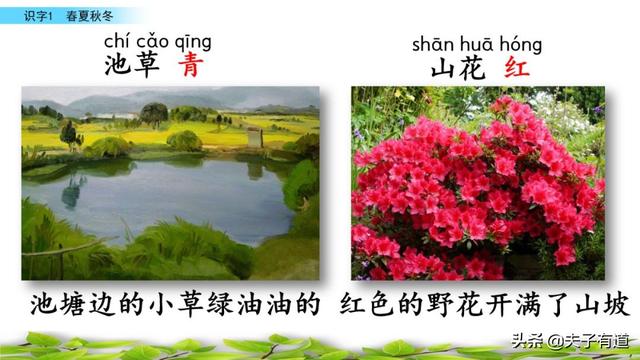 部编版一年级下册语文《春夏秋冬》知识点+图文讲解，给孩子预习