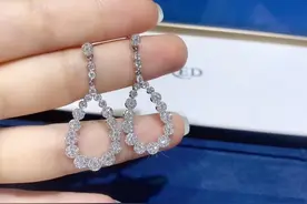 珠宝欣赏---满钻水滴形耳坠图片