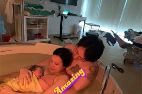 谢依霖生二胎，晒出照片脐带打结，让人捏一把汗，庆幸顺利分娩图片