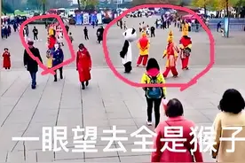 都江堰景区“猴子”泛滥，主动凑过去合影，拍完照不给钱不让走了图片