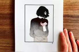 女生画什么才有意思？画面简单但充满意境 唯美小插画图片