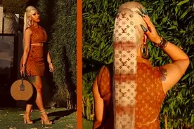名牌LOGO狂热者有多狂？Cardi B再创话题，连头发到指甲都印满LV图片