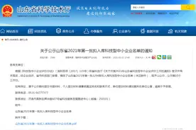 山东：2021年第一批拟入库科技型中小企业名单图片