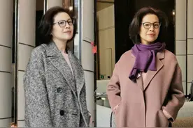 这才是中年妈妈该有的打扮！羊绒外套+高领衫，御寒减龄不输皮草图片