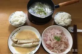 潮汕两口子的精简晚餐，鱼肉菜全齐，汤汁拌饭，一点不浪费图片