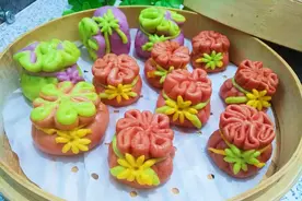 福袋馒头，寓意福气满满，一种馅，三种做法，四种颜色，超级简单图片