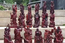 印度小叶紫檀手工雕刻《十八罗汉》！图片