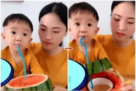 3岁儿子被妈妈套路喝药，网友：但凡有个幼儿园文凭也不会被骗图片