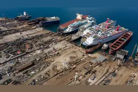 疫情引发邮轮报废潮，印度港口喜迎狂欢盛宴图片