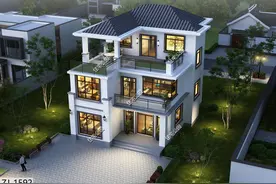 农村建房，面子一定要过得去，10×13米三层别墅，建出来人人都爱图片