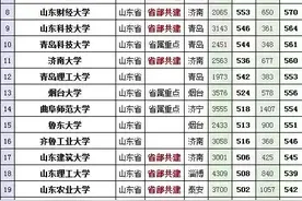 2019年山东各高校本科分数线图片