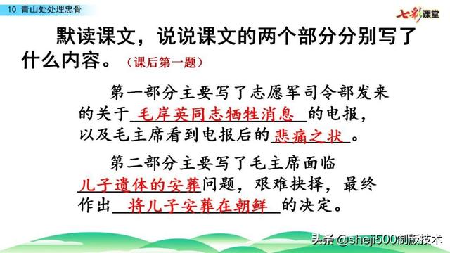 部编版语文五年级下册第10课《青山处处埋忠骨》知识点+图文解读