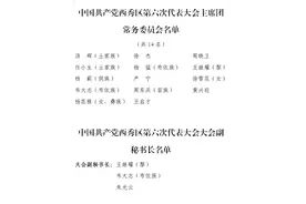 中国共产党西秀区六次代表大会主席团常务委员会名单图片