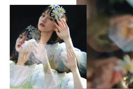 吉冈里帆拍杂志写真集，半透纱裙憩赏日光山林图片