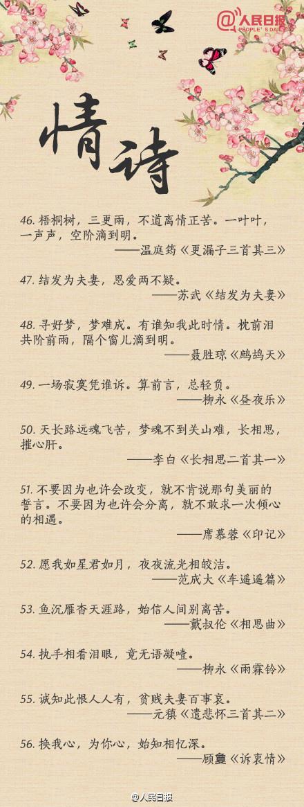 100句表达爱情的诗句，人民日报推荐，你的爱情总有一句可表达
