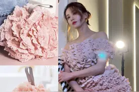 当高定拿掉滤镜！刘诗诗的像浴球，热巴的面料褶皱大袖子像旧灯笼图片