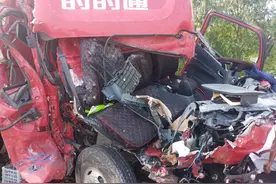 直击现场！连霍高速货车事故侧翻，绿了满地图片