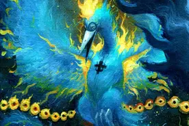 暗黑画风海贼王，白胡子震震果实破坏力十足，马尔科化身蓝色凤凰图片