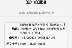 《陕西省乡村小规模学校和乡镇寄宿制学校基本办学标准》的通知图片