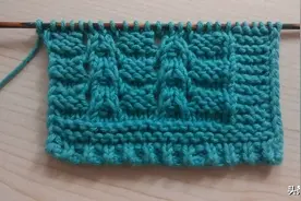 手工编织教程，麻花横纹花样的编织方法！图片