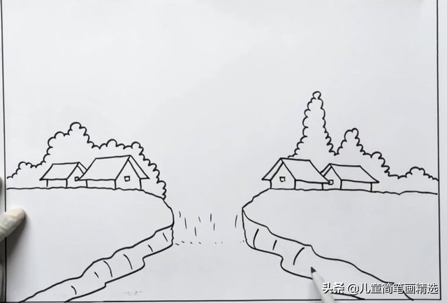 儿童简笔画精选-彩色风景画绘画步骤