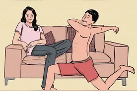跟男朋友同居，女生很蓝瘦香菇！（漫画）图片