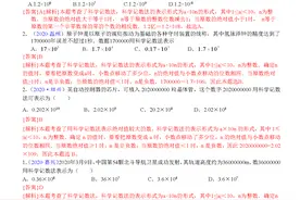 2021年中考数学二轮专项训练——科学记数法，近似数图片