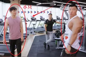 当李晨遇上职业健体选手，身材直接被碾压，大黑牛秒变很小只图片