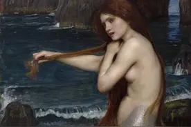 中英｜约翰·威廉·沃特豪斯油画作品A Mermaid赏析图片