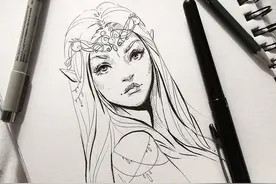 动漫人物素描线稿静物铅笔画图片