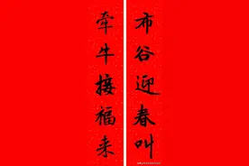 赵孟頫书法集字2021牛年春联，赏心悦目图片