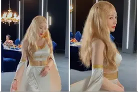 柳岩金发cos雅典娜，美艳脱俗，性感妩媚，大秀S型好身材图片