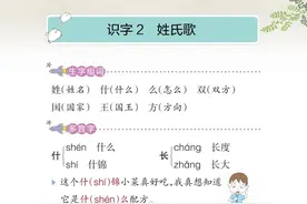 2020春 部编版一年级（下册）识字2《姓氏歌》图片