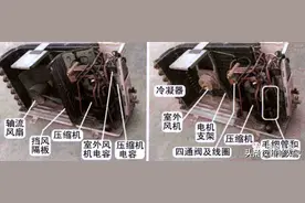 分体挂式空调器内部构造及部件名称知识图片