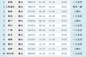 唐山机场航班时刻表换新！通航这13个城市！图片