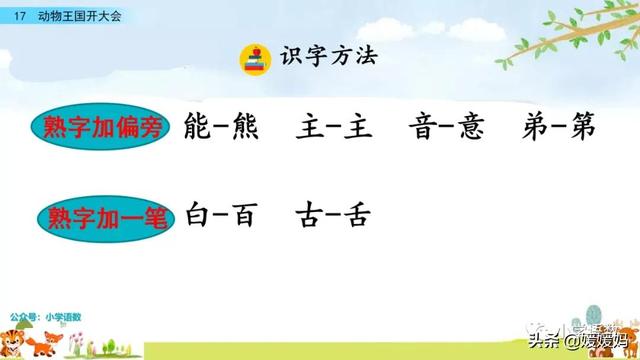 一年级下册语文课文17《动物王国开大会》图文详解及同步练习