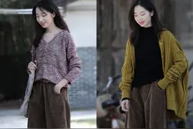 微胖的你穿“小衫+哈伦裤”，气质减龄，也太美太好看了吧！图片