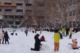 霸气！辽宁一小学通知家长到学校扫雪，有家长竟开着铲车来了图片