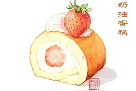 水彩 | 今日份甜品安排好了！冲鸭图片