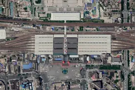 航拍高铁G2001次（郑州-西安北）各车站，途经三门峡、华山图片