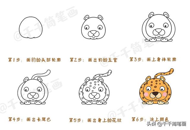幼儿入门简笔画大全，简单6步学会画小动物，快收藏起来吧
