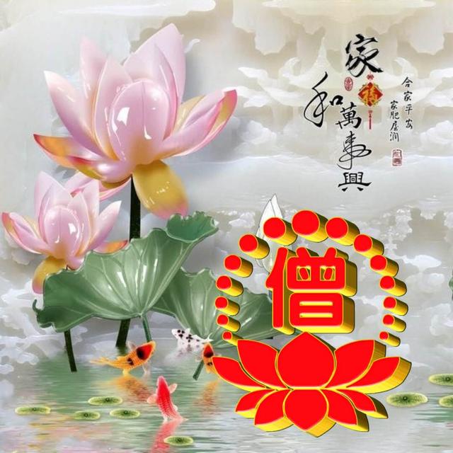 阖家平安,家肥屋润,莲花版"家和万事兴"姓氏微信头像二十,大红楹联门