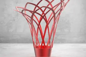 用SolidWorks建模的镂空喇叭柱，此图还存在未解决的问题图片